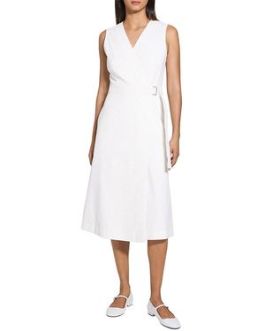 Theory Aline Wrap Dress - White