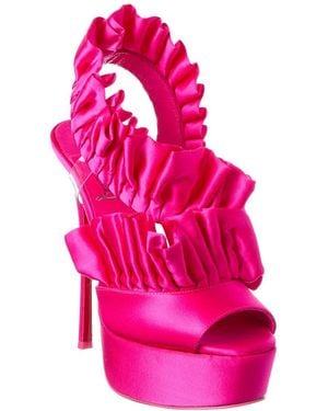 Christian Louboutin Froufrou Alta 150 Satin & Vinyl Platform Sandal - Pink