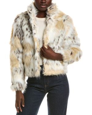 Noize Katryn Short Vegan Fur Coat - Natural