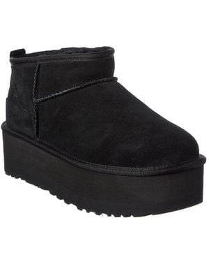 UGG Classic Ultra Mini Platform Suede Boot - Black