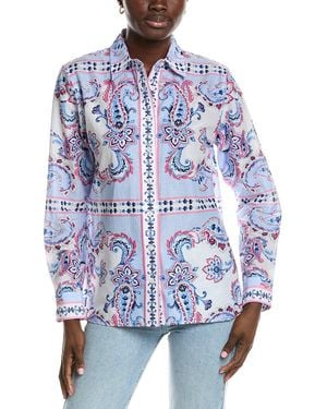 Jones New York Printed Blouse - Blue
