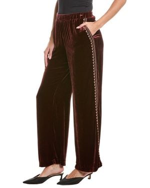 Johnny Was Wide Leg Velvet Silk-Blend Pant - Brown