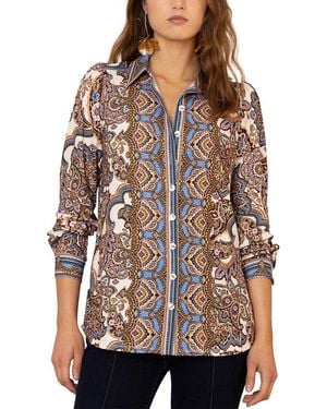 Hale Bob Brynleigh Long Sleeve Woven Blouse - Brown