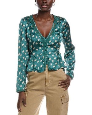 Free People Field Of Roses Top - Blue