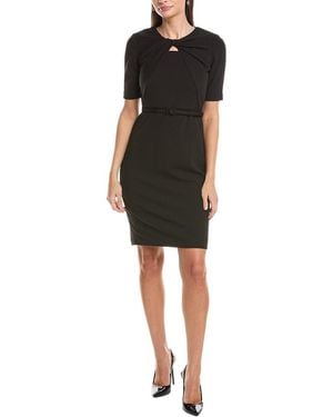 Anne Klein Twist Front Sheath Dress - Black