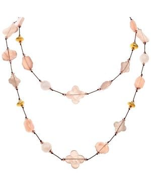 Margo Morrison Vermeil Rose Quartz, Chalcedony Toggle Necklace - White