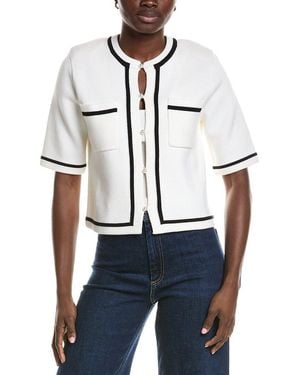 Minnie Rose Tipped Cropped Jacket - White
