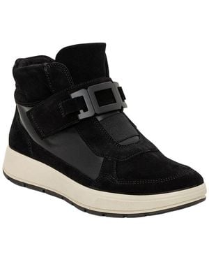 Ara Ravenna Suede & Leather Trainer - Black