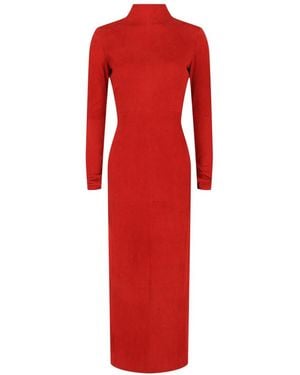 Ferragamo Backless Suede Dress - Red