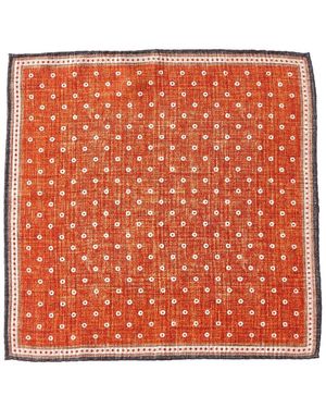 Brunello Cucinelli Silk Pocket Square - Orange