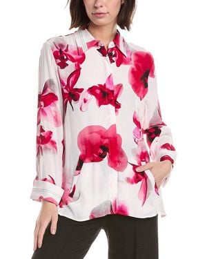 Lemon Grass Beaded Twill Blouse - Pink