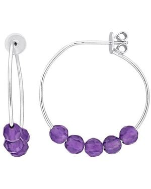 Rina Limor 1.55 Ct. Tw. Amethyst Hoop Earrings - Multicolour