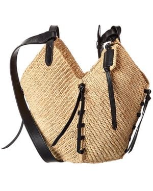 Isabel Marant Tampa Mini Raffia & Leather Tote - Natural