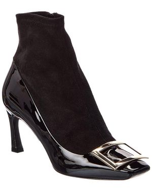 Roger Vivier Suede & Patent Boot - Black