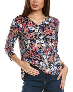 Jones New York V-Neck Noodle Top - Blue