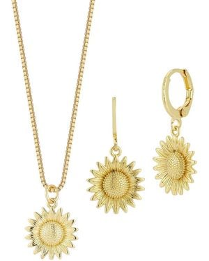 Sphera Milano Plated Necklace/Earring Set - Metallic