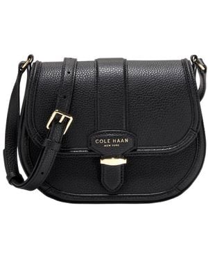 Cole Haan Marina Leather Saddle Bag - Black