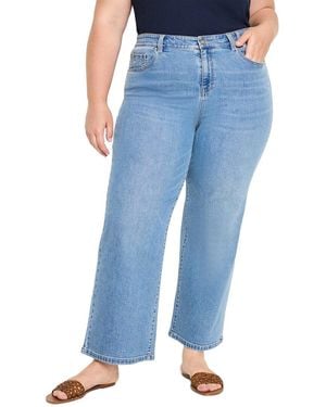 NIC+ZOE Plus Wide Leg Weekend Jean - Blue