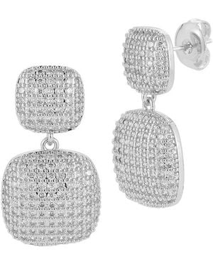 Glaze Jewelry Plated Cz Earrings - White