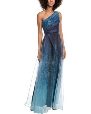 Rene Ruiz One-Shoulder Gown - Blue