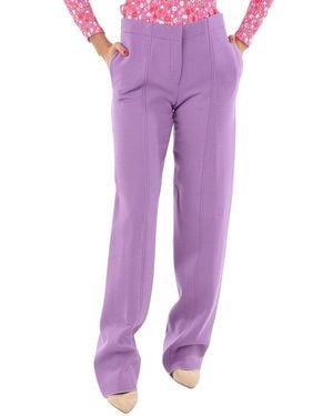 Ferragamo Wool-Blend Latex Palazzo Pant - Purple