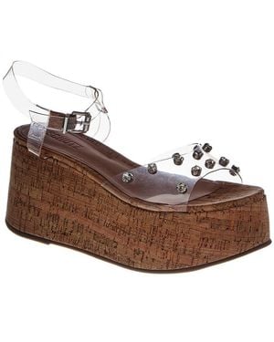 SCHUTZ SHOES Yara Flatform Wedge Sandal - Brown