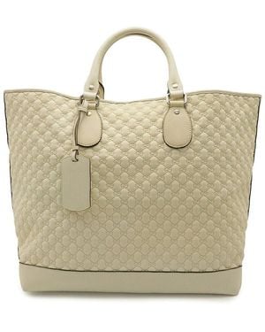 Gucci Others Gg Logo Travel Tote (Authentic Pre-Loved) - Natural