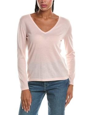 N.Peal Cashmere Imogen V-Neck 100% Cashmere Jumper - White