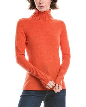 Forte Chunky Trim Turtleneck Cashmere Sweater - Red