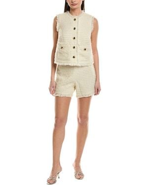 Sail To Sable 2Pc Tweed Wool-Blend Top & Short Set - Natural