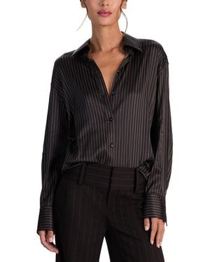 Alice + Olivia Perfect Button-Down Shirt - Black