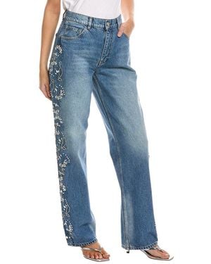 Maje Embellished Straight Jean - Blue