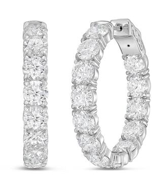 Diana M. Jewels Diana M. 18K 10.45 Ct. Tw. Lab-Grown Diamond Hoop Earrings - White