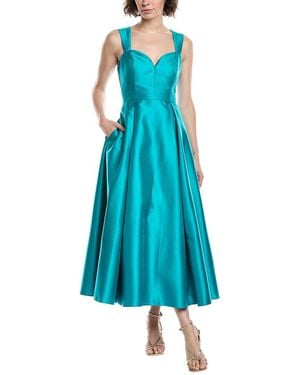 Adrianna Papell Mikado Ankle Dress - Blue