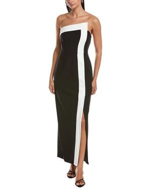 MILLY Garcelle Strapless Asymmetric Column Gown - Black