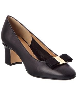 Ferragamo Vara Bow Leather Pump - Blue