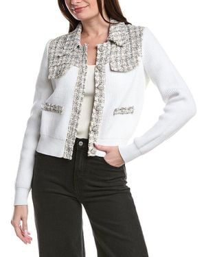 Central Park West Tweed Jumper Jacket - White