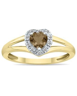Gem Spark 14K 0.51 Ct. Tw. Diamond & Smoky Quartz Ring - Metallic