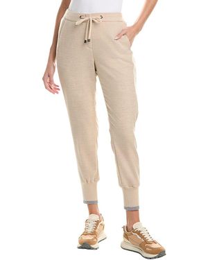 Peserico Wool & Cashmere-blend Pant - Natural