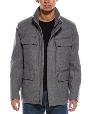 Cole Haan Multipockets Wool-Blend Field Coat - Grey