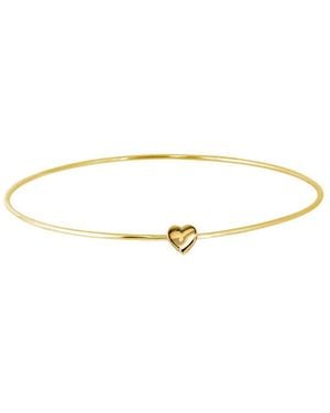 Jane Basch 14k & 22k Over Silver Heart Bangle - White