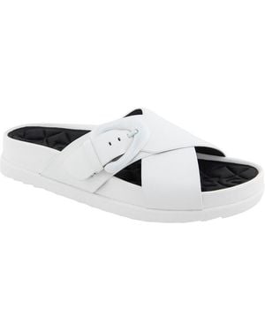 Aerosoles Lago Leather Flat Sandal - Black