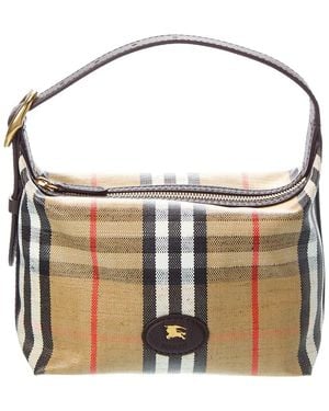 Burberry Highlands Mini Leather-Trim Duffel Bag - Black