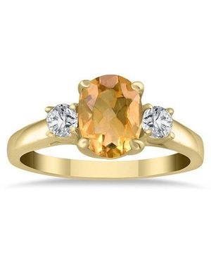 Gem Spark 14K 1.98 Ct. Tw. Diamond & Citrine Ring - Metallic