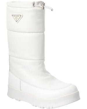 Prada Leather Snow Boot - White