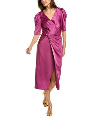 THEIA Ina Cocktail Midi Dress - Pink