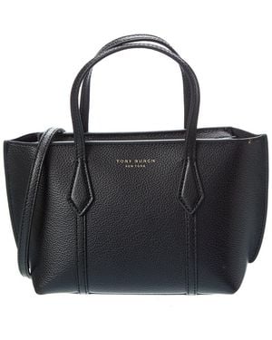 Tory Burch Perry Mini Leather Tote - Black