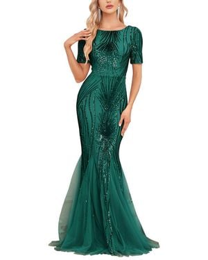 Vincent Embroidered Maxi Dress - Green