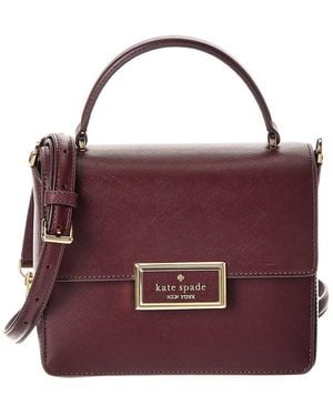 Kate Spade Reegan Small Top Handle Leather Crossbody - Purple