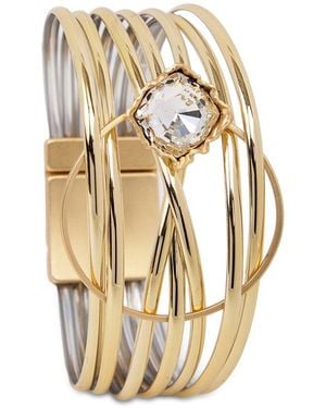 Saachi Halo Statement Leather Bracelet - Metallic